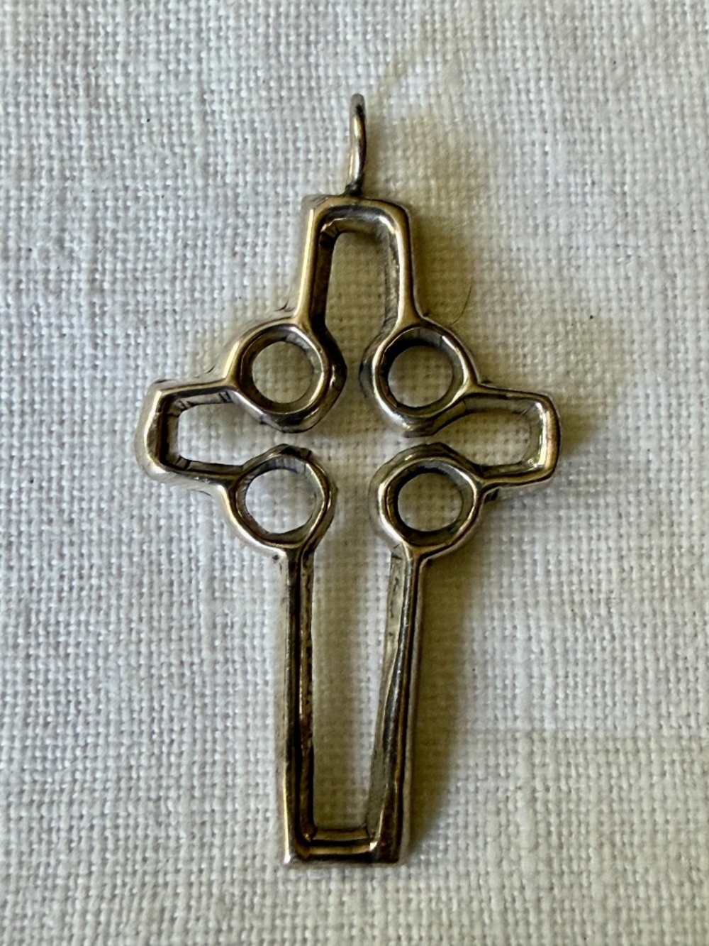 Sterling Silver Openwork Artisan Cross Pendant